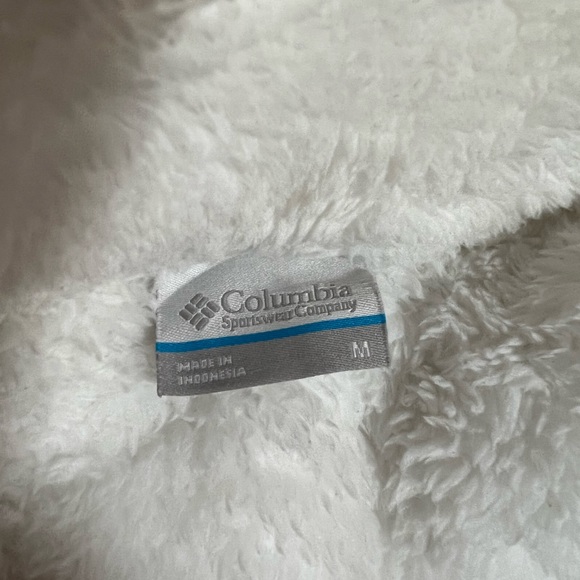 Columbia Womens White Fleece Zip Up Jacket (medium, worn once) - Picture 4 of 4